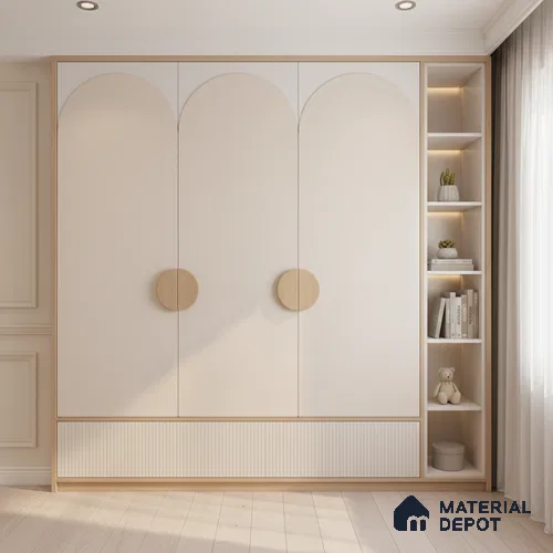Ferrero 1C 01568 Ivory Peach 8 ft x 4 ft High Gloss Finish 6H Anti Scratch Acrylic Laminate - 1.5 mm | Suitable for Living Room, Kitchen, Office