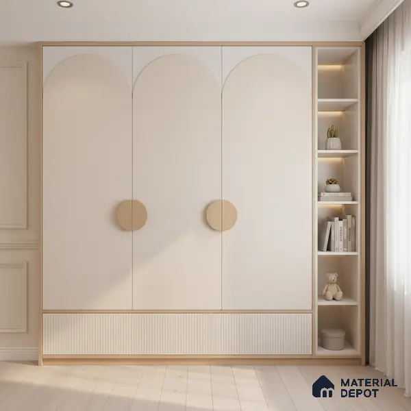 Ferrero 1C 01568 Ivory Peach 8 ft x 4 ft High Gloss Finish 6H Anti Scratch Acrylic Laminate - 1.5 mm | Suitable for Living Room, Kitchen, Office