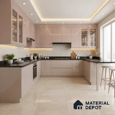Ferrero 1C 01569 Antique Blush 8 ft x 4 ft High Gloss Finish 6H Anti Scratch Acrylic Laminate - 1.5 mm | Suitable for Living Room, Kitchen, Office