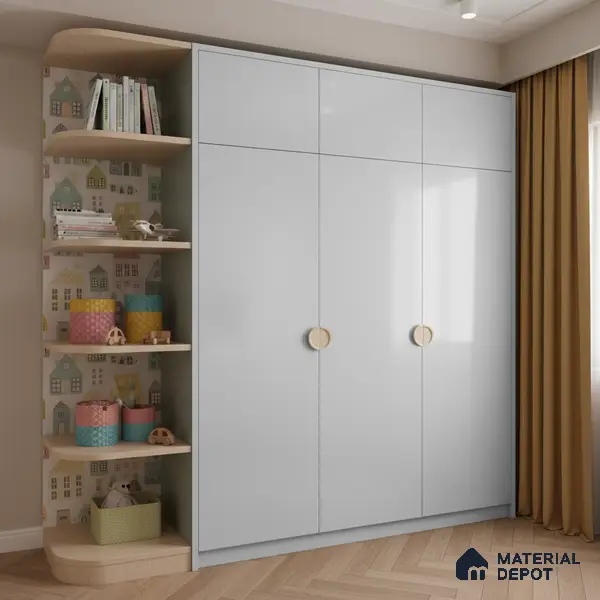 Ferrero 1C 01567 Icy Pearl 8 ft x 4 ft High Gloss Finish 6H Anti Scratch Acrylic Laminate - 1.5 mm | Suitable for Living Room, Kitchen, Office