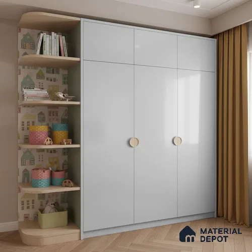 Ferrero 1C 01567 Icy Pearl 8 ft x 4 ft High Gloss Finish 6H Anti Scratch Acrylic Laminate - 1.5 mm | Suitable for Living Room, Kitchen, Office