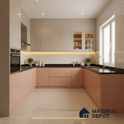 Ferrero 1C 01584 Desert Peach 8 ft x 4 ft High Gloss Finish 6H Anti Scratch Acrylic Laminate - 1.5 mm | Suitable for Living Room, Kitchen, Office