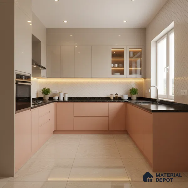 Ferrero 1C 01584 Desert Peach 8 ft x 4 ft High Gloss Finish 6H Anti Scratch Acrylic Laminate - 1.5 mm | Suitable for Living Room, Kitchen, Office