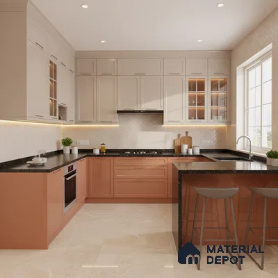 Ferrero 1C 01585 Copper Beige 8 ft x 4 ft High Gloss Finish 6H Anti Scratch Acrylic Laminate - 1.5 mm | Suitable for Living Room, Kitchen, Office