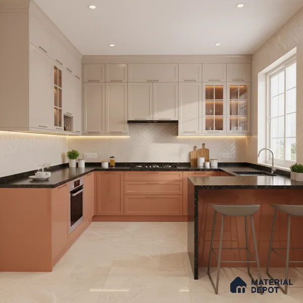 Ferrero 1C 01585 Copper Beige 8 ft x 4 ft High Gloss Finish 6H Anti Scratch Acrylic Laminate - 1.5 mm | Suitable for Living Room, Kitchen, Office