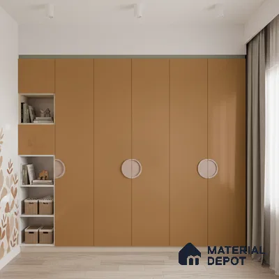 Ferrero 1C 01585 Copper Beige 8 ft x 4 ft High Gloss Finish 6H Anti Scratch Acrylic Laminate - 1.5 mm | Suitable for Living Room, Kitchen, Office