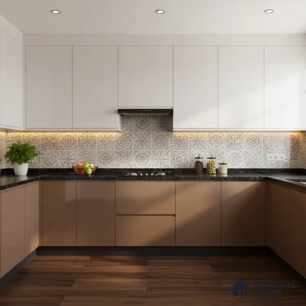 Ferrero 1C 01583 Sandy Cocoa 8 ft x 4 ft High Gloss Finish 6H Anti Scratch Acrylic Laminate - 1.5 mm | Suitable for Living Room, Kitchen, Office