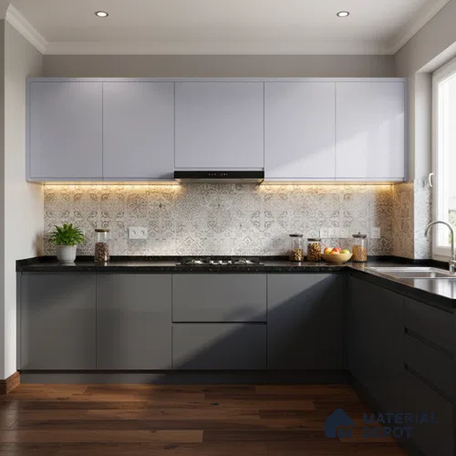 Ferrero 1C 01570 Light Slate 8 ft x 4 ft High Gloss Finish 6H Anti Scratch Acrylic Laminate - 1.5 mm | Suitable for Living Room, Kitchen, Office