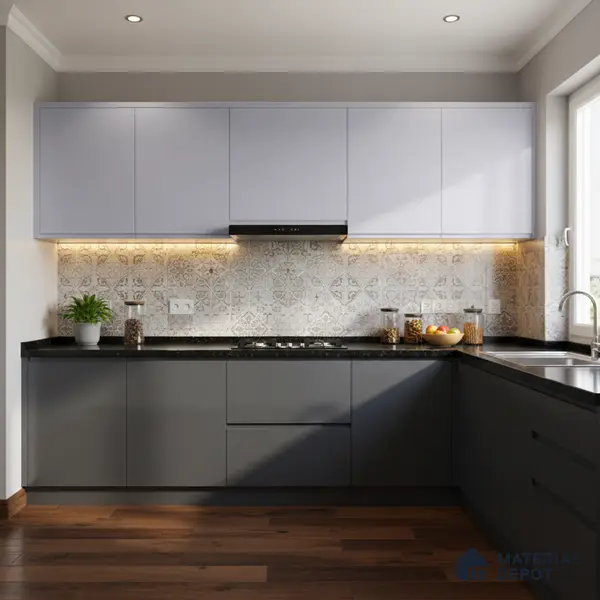 Ferrero 1C 01570 Light Slate 8 ft x 4 ft High Gloss Finish 6H Anti Scratch Acrylic Laminate - 1.5 mm | Suitable for Living Room, Kitchen, Office