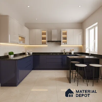 Ferrero 1C 01596 Twilight Navy 8 ft x 4 ft High Gloss Finish 6H Anti Scratch Acrylic Laminate - 1.5 mm | Suitable for Living Room, Kitchen, Office