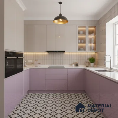 Ferrero 1C 01586 Blushed Lilac 8 ft x 4 ft High Gloss Finish 6H Anti Scratch Acrylic Laminate - 1.5 mm | Suitable for Living Room, Kitchen, Office