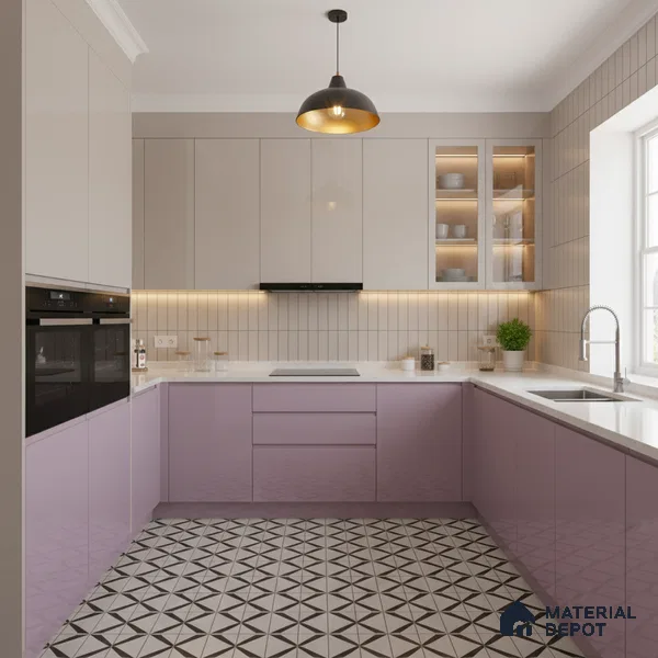 Ferrero 1C 01586 Blushed Lilac 8 ft x 4 ft High Gloss Finish 6H Anti Scratch Acrylic Laminate - 1.5 mm | Suitable for Living Room, Kitchen, Office
