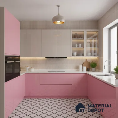 Ferrero 1C 01591 Vintage Pink 8 ft x 4 ft High Gloss Finish 6H Anti Scratch Acrylic Laminate - 1.5 mm | Suitable for Living Room, Kitchen, Office