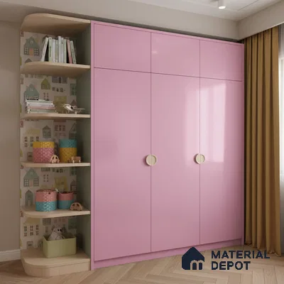Ferrero 1C 01591 Vintage Pink 8 ft x 4 ft High Gloss Finish 6H Anti Scratch Acrylic Laminate - 1.5 mm | Suitable for Living Room, Kitchen, Office