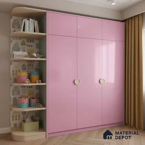 Ferrero 1C 01591 Vintage Pink 8 ft x 4 ft High Gloss Finish 6H Anti Scratch Acrylic Laminate - 1.5 mm | Suitable for Living Room, Kitchen, Office