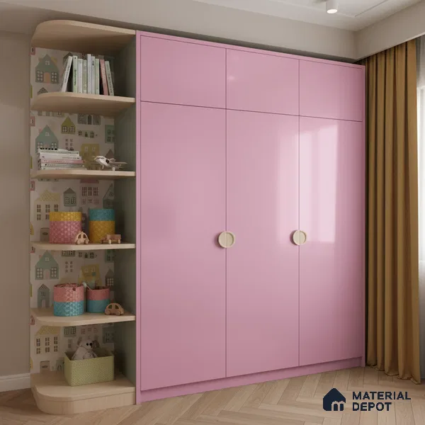 Ferrero 1C 01591 Vintage Pink 8 ft x 4 ft High Gloss Finish 6H Anti Scratch Acrylic Laminate - 1.5 mm | Suitable for Living Room, Kitchen, Office