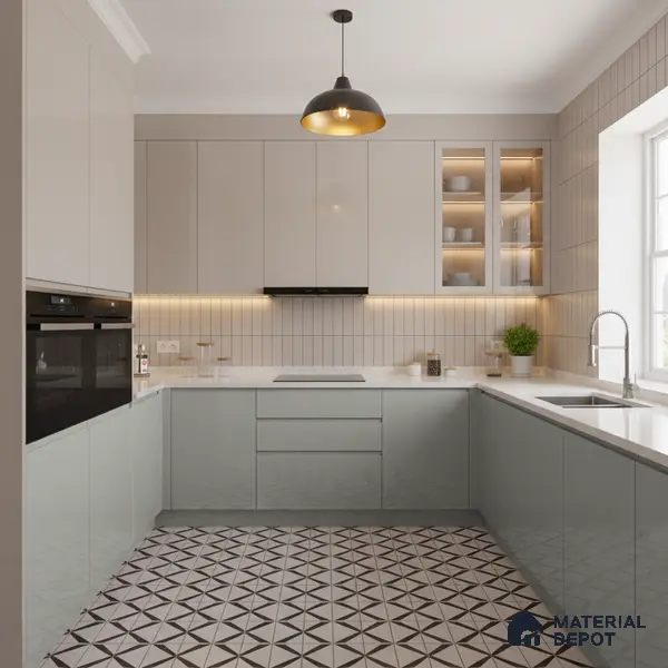 Ferrero 1C 01594 Cloudy Pearl 8 ft x 4 ft High Gloss Finish 6H Anti Scratch Acrylic Laminate - 1.5 mm | Suitable for Living Room, Kitchen, Office
