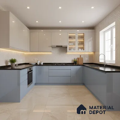 Ferrero 1C 01595 Cloudy Pearl 8 ft x 4 ft High Gloss Finish 6H Anti Scratch Acrylic Laminate - 1.5 mm | Suitable for Living Room, Kitchen, Office