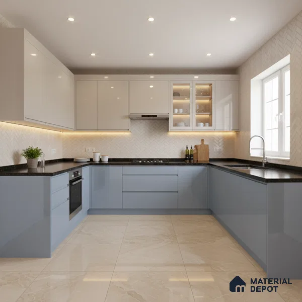 Ferrero 1C 01595 Cloudy Pearl 8 ft x 4 ft High Gloss Finish 6H Anti Scratch Acrylic Laminate - 1.5 mm | Suitable for Living Room, Kitchen, Office