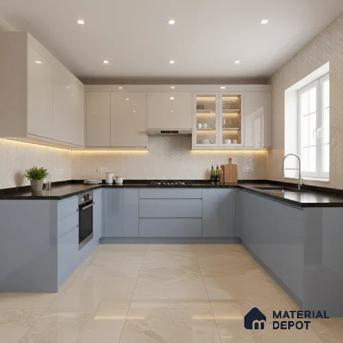 Ferrero 1C 01595 Cloudy Pearl 8 ft x 4 ft High Gloss Finish 6H Anti Scratch Acrylic Laminate - 1.5 mm | Suitable for Living Room, Kitchen, Office