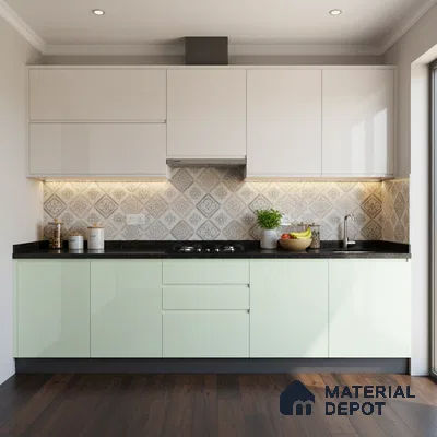 Ferrero 1C 01592 Cool Mint 8 ft x 4 ft High Gloss Finish 6H Anti Scratch Acrylic Laminate - 1.5 mm | Suitable for Living Room, Kitchen, Office