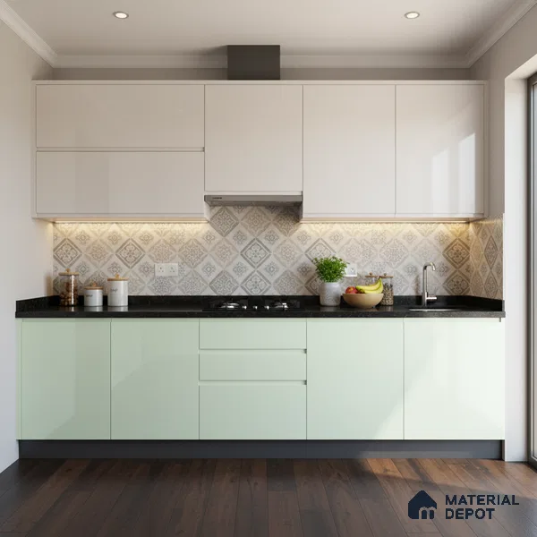 Ferrero 1C 01592 Cool Mint 8 ft x 4 ft High Gloss Finish 6H Anti Scratch Acrylic Laminate - 1.5 mm | Suitable for Living Room, Kitchen, Office