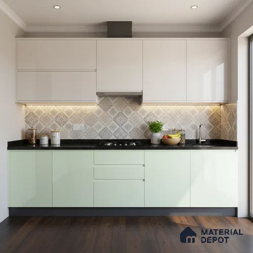 Ferrero 1C 01592 Cool Mint 8 ft x 4 ft High Gloss Finish 6H Anti Scratch Acrylic Laminate - 1.5 mm | Suitable for Living Room, Kitchen, Office