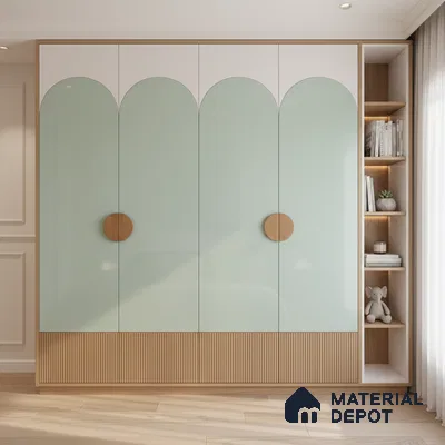 Ferrero 1C 01593 Aqua Sage 8 ft x 4 ft High Gloss Finish 6H Anti Scratch Acrylic Laminate - 1.5 mm | Suitable for Living Room, Kitchen, Office