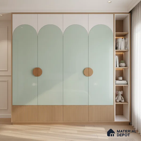 Ferrero 1C 01593 Aqua Sage 8 ft x 4 ft High Gloss Finish 6H Anti Scratch Acrylic Laminate - 1.5 mm | Suitable for Living Room, Kitchen, Office