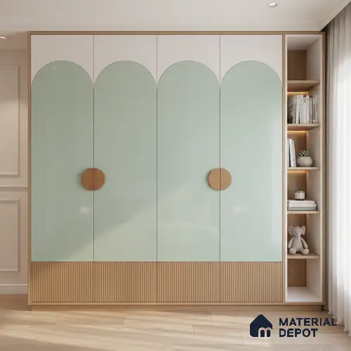 Ferrero 1C 01593 Aqua Sage 8 ft x 4 ft High Gloss Finish 6H Anti Scratch Acrylic Laminate - 1.5 mm | Suitable for Living Room, Kitchen, Office