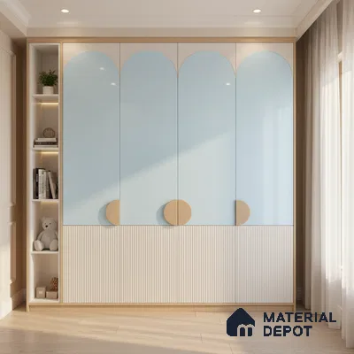 Ferrero 1C 01588 Cloudy Pearl 8 ft x 4 ft High Gloss Finish 6H Anti Scratch Acrylic Laminate - 1.5 mm | Suitable for Living Room, Kitchen, Office