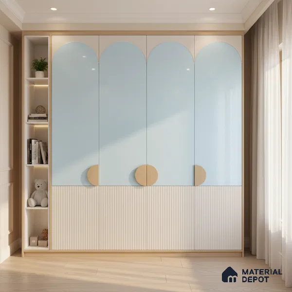 Ferrero 1C 01588 Cloudy Pearl 8 ft x 4 ft High Gloss Finish 6H Anti Scratch Acrylic Laminate - 1.5 mm | Suitable for Living Room, Kitchen, Office