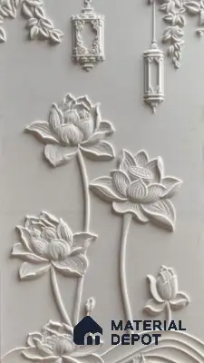 Duco Paintable Lotus Bloom 8 ft x 4 ft CNC Made HDHMR Panel - 25 mm