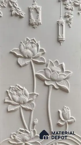 Duco Paintable Lotus Bloom 8 ft x 5 ft CNC Made HDHMR Panel - 30 mm