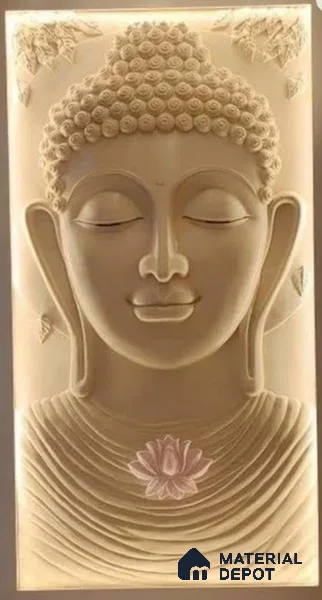 Lotus Buddha 8 ft x 4 ft HDHMR CNC Made Panel - 60 mm