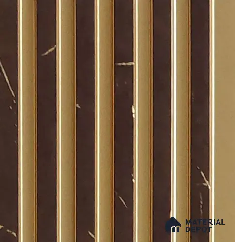 Brown Marble Look Charcoal Louver/Panel 10 ft x 5 inch - 6 mm | Ideal for Feature Wall, Living Room, Bedroom, Home, TV Unit | PN 07086