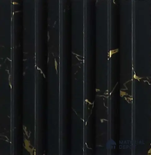 Black Marble Look Charcoal Louver/Panel 10 ft x 5 inch - 6 mm | Ideal for Feature Wall, Living Room, Bedroom, Home, TV Unit | PN 07087