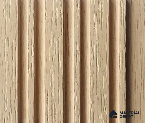 Cream Wooden Look Charcoal Louver/Panel 9.5 ft x 4.9 inch - 8 mm | Ideal for Feature Wall, Living Room, Bedroom, Home, TV Unit | PN 07054
