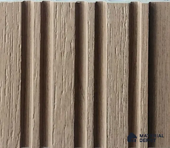 Cream Wooden Look Charcoal Louver/Panel 9.5 ft x 4.9 inch - 8 mm | Ideal for Feature Wall, Living Room, Bedroom, Home, TV Unit | PN 07056