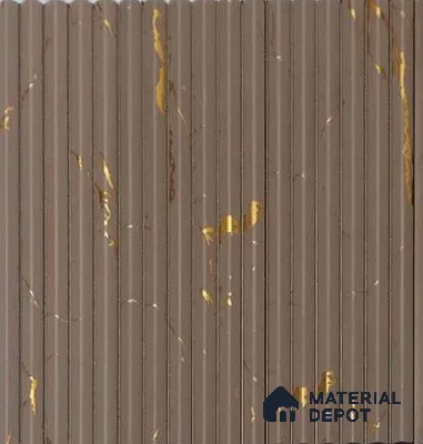 Brown Patterned Look Charcoal Louver/Panel 8 ft x 6.1 inch - 7 mm | Ideal for Feature Wall, Living Room, Bedroom, Home, TV Unit | PN 07008