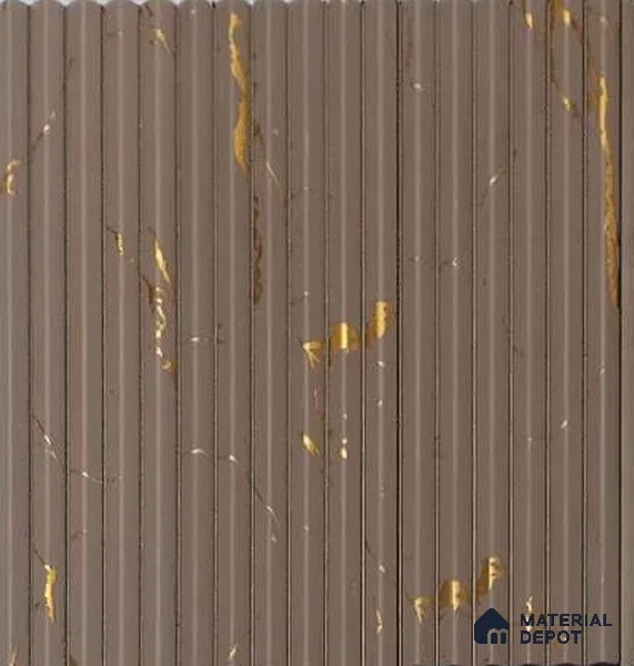 Brown Patterned Look Charcoal Louver/Panel 8 ft x 6.1 inch - 7 mm | Ideal for Feature Wall, Living Room, Bedroom, Home, TV Unit | PN 07008