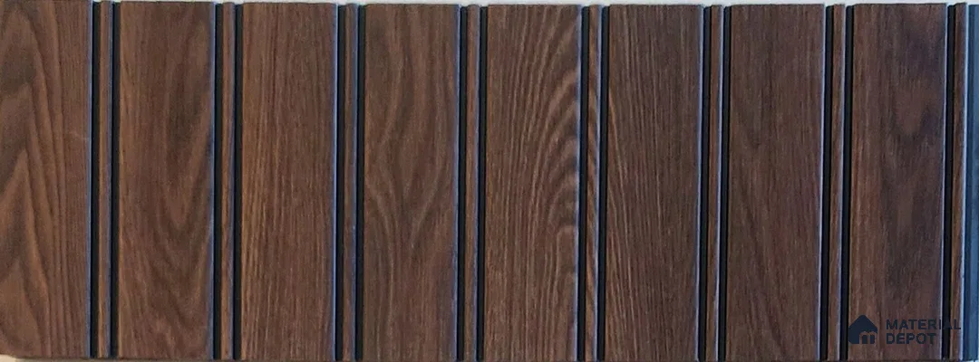 Brown Wooden Look Charcoal Louver/Panel 9.5 ft x 1 ft - 6 mm | Ideal for Feature Wall, Living Room, Bedroom, Home, TV Unit | PN 07015