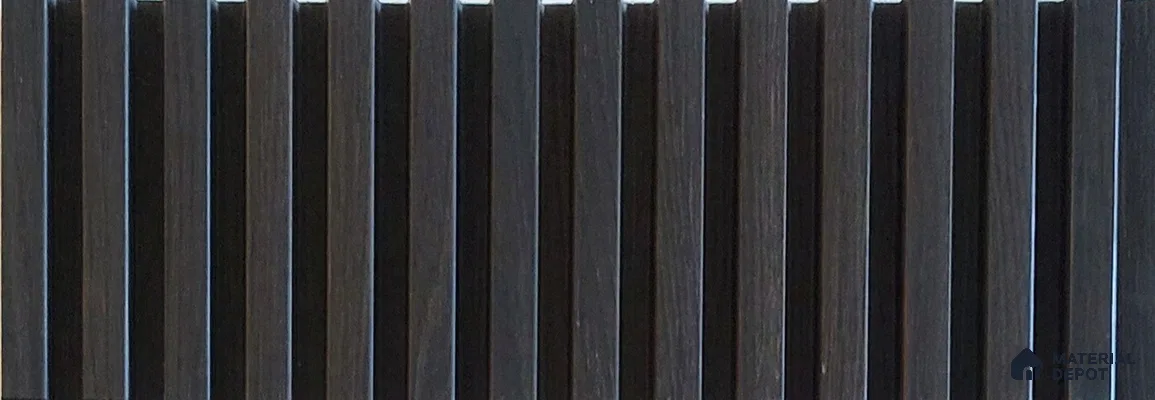 Brown Wooden Look Charcoal Louver/Panel 9.5 ft x 1 ft - 10 mm | Ideal for Feature Wall, Living Room, Bedroom, Home, TV Unit | PN 07018