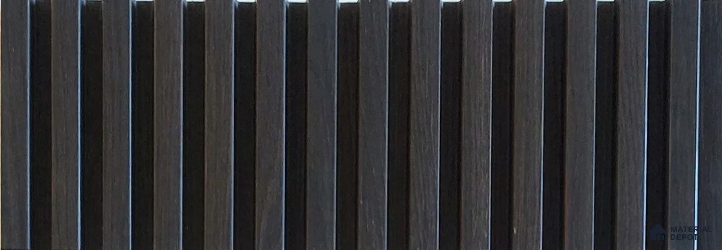 Brown Wooden Look Charcoal Louver/Panel 9.5 ft x 1 ft - 10 mm | Ideal for Feature Wall, Living Room, Bedroom, Home, TV Unit | PN 07018