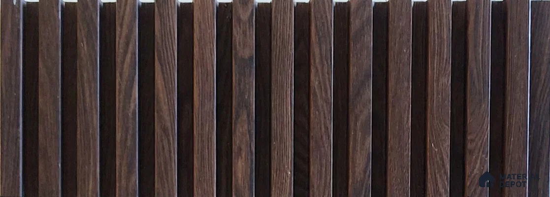 Brown Wooden Look Charcoal Louver/Panel 9.5 ft x 1 ft - 10 mm | Ideal for Feature Wall, Living Room, Bedroom, Home, TV Unit | PN 07019