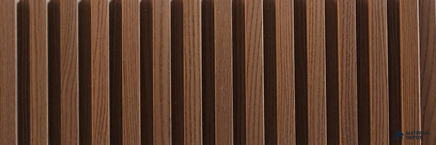 Brown Wooden Look Charcoal Louver/Panel 9.5 ft x 1 ft - 10 mm | Ideal for Feature Wall, Living Room, Bedroom, Home, TV Unit | PN 07021
