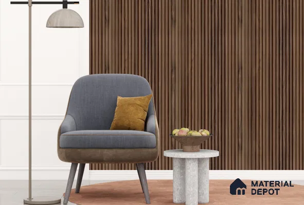 Brown Wooden Look Charcoal Louver/Panel 9.5 ft x 1 ft - 6 mm | Ideal for Feature Wall, Living Room, Bedroom, Home, TV Unit | PN 07146