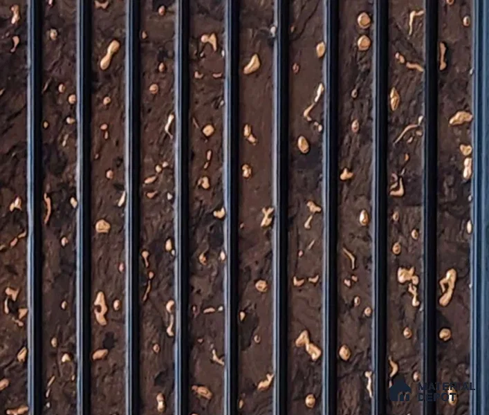 Brown Patterned Look Charcoal Louver/Panel 9.5 ft x 6 inch - 6 mm | Ideal for Feature Wall, Living Room, Bedroom, Home, TV Unit | PN 07116