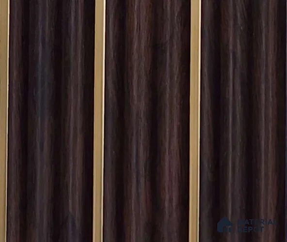 Brown Wooden Look Charcoal Louver/Panel 9.5 ft x 6 inch - 6 mm | Ideal for Feature Wall, Living Room, Bedroom, Home, TV Unit | PN 07143