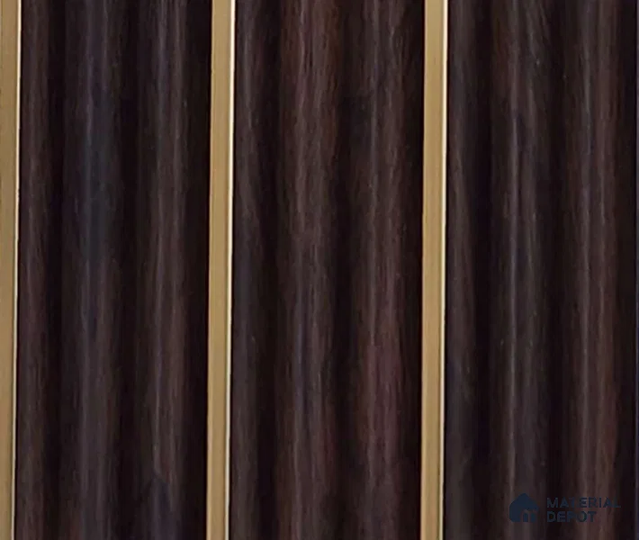 Brown Wooden Look Charcoal Louver/Panel 9.5 ft x 6 inch - 6 mm | Ideal for Feature Wall, Living Room, Bedroom, Home, TV Unit | PN 07143